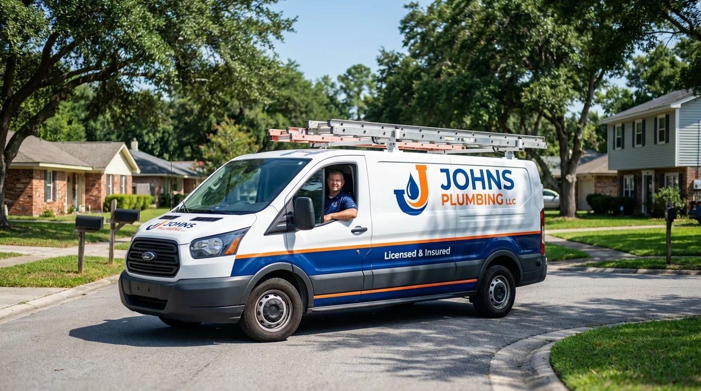 Johns Plumbing LLC service van in Shepherdstown, WV