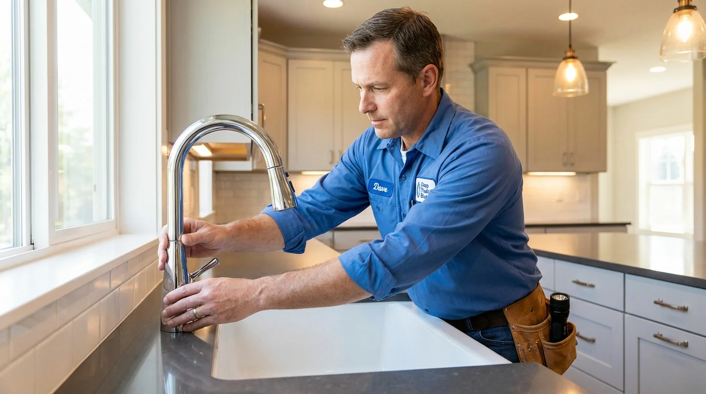 Kitchen faucet installation by Johns Plumbing LLC in Shepherdstown