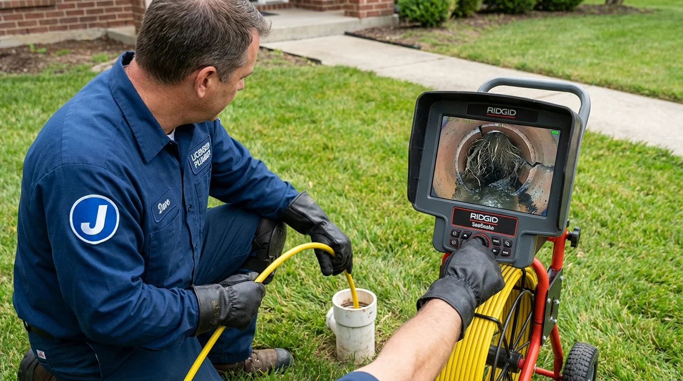 Sewer camera inspection being performed by Johns Plumbing LLC in Shepherdstown